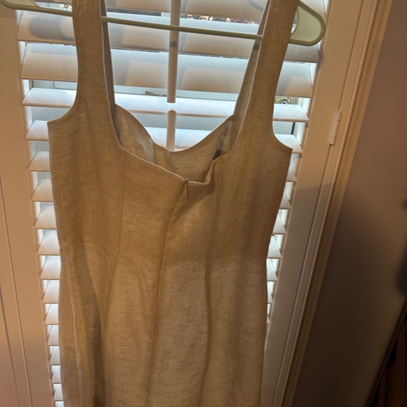 Matthew Bruch Eva Mini Dress in Metallic Oatmeal - Picture 3 of 3